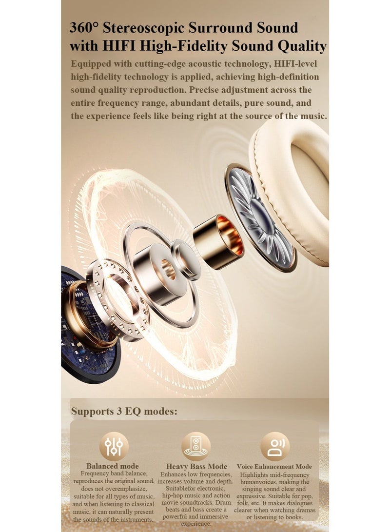 REMAX Bluetooth 5.4 Over-Ear Headphones, Foldable Lightweight Wireless Headset with Soft Leather Ear Cushions, 3 EQ Sound Modes for Music, Calls, Travel and Daily Use - Image 5